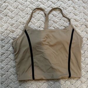 Abercombie YPB Tan Sports Bra with Black Accents